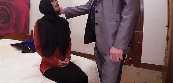 Exotic arab babe riding a huge cock